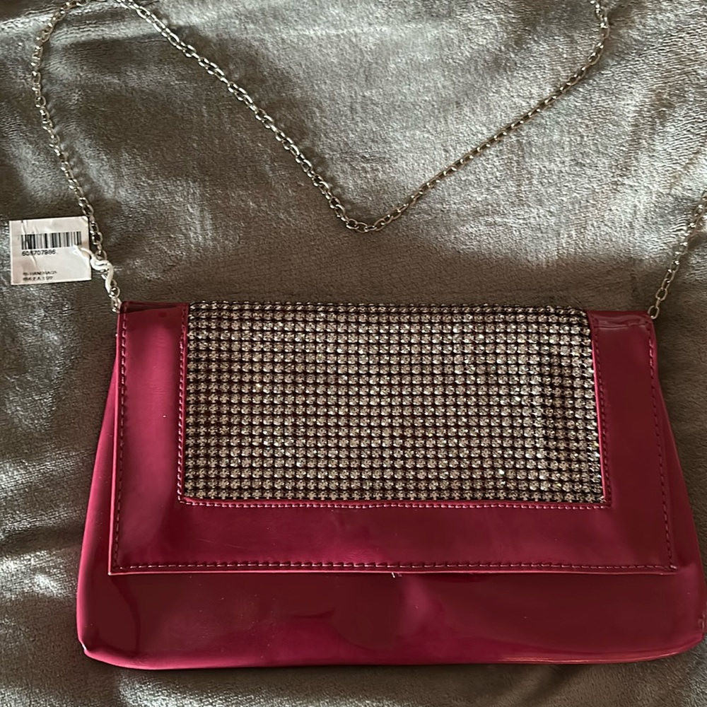 NWT Boutique Rhinestone and pink shoulder bag